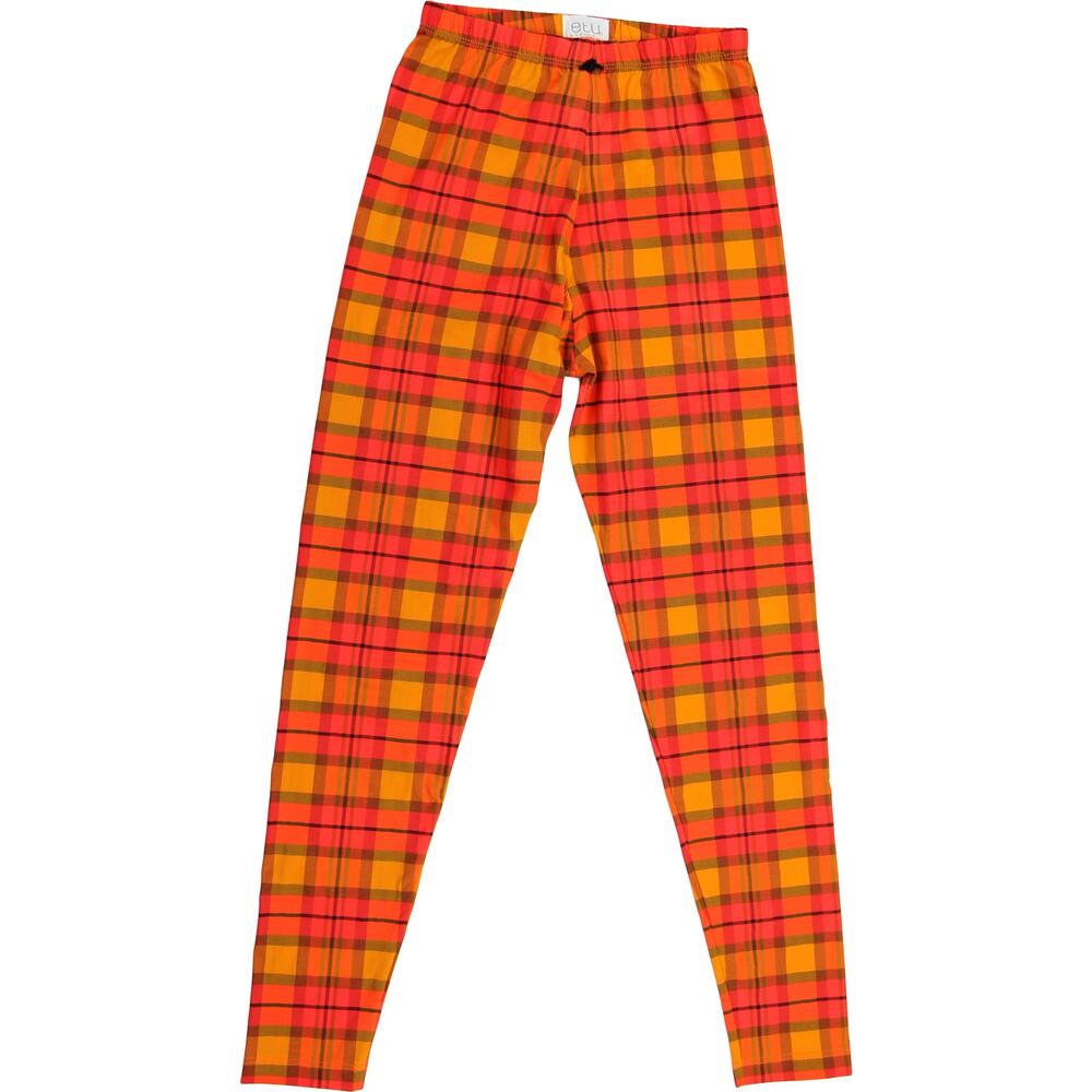 Vintage ETU Paris Neon Bright Punk Rock Festival Plaid Stretch Leggings Pants